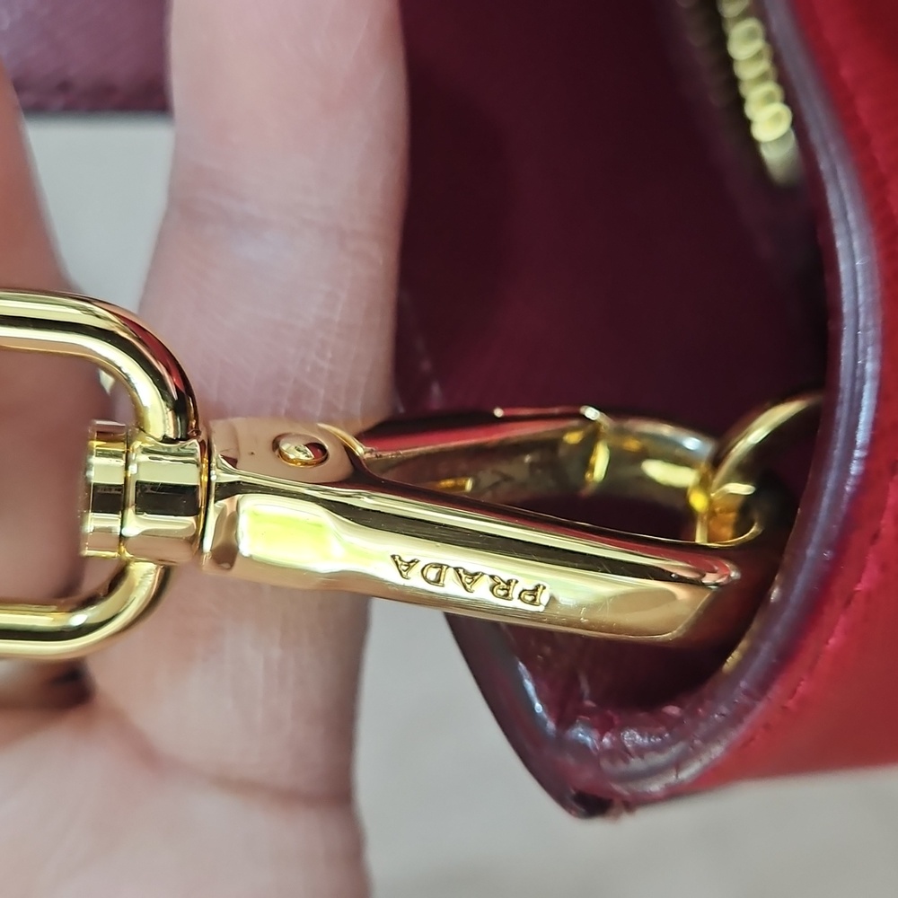 Prada Burgundy Leather Tote Bag - Picture 13 of 13